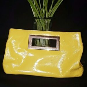 Michael Kors Berkley clutch patent leather yellow